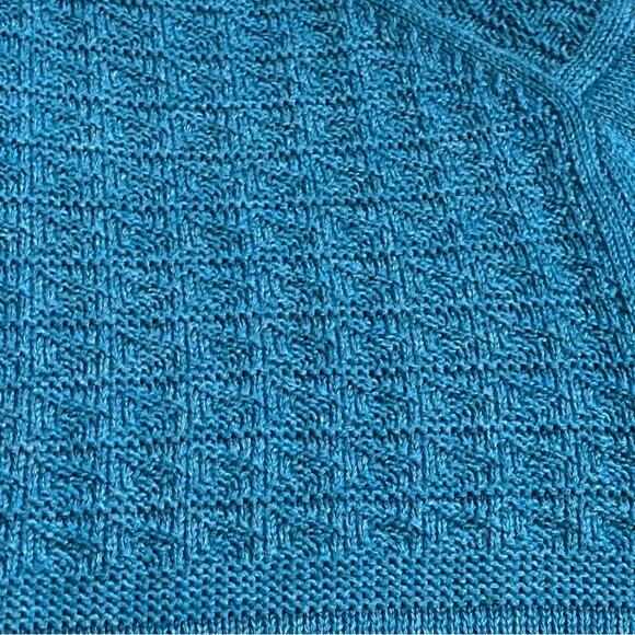 Tommy Bahama Fisherman's Quarter Button Teal Textured Knit Sweater Men's Size L - Picture 5 of 7